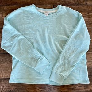 J Crew Factory Cotton Terry Crewneck Sweatshirt- Light Blue - New without tags